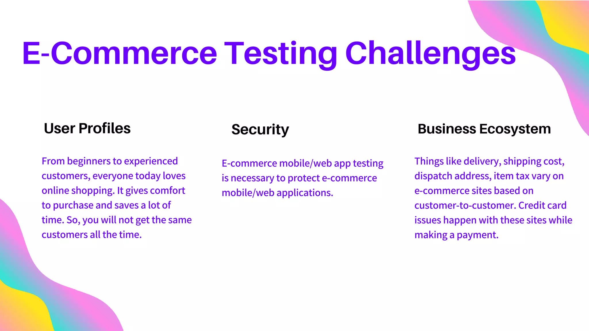 E-commerce Application Testing