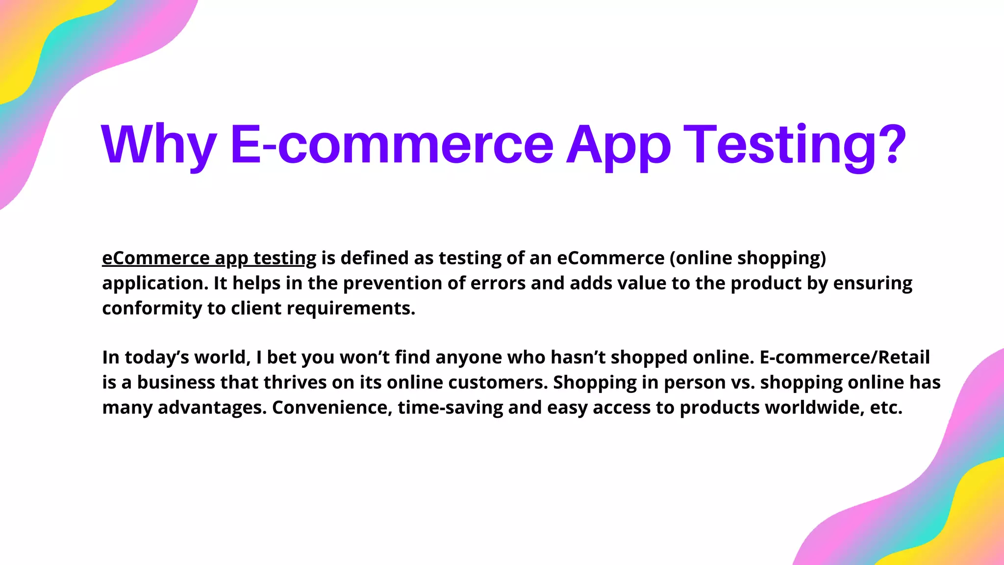 E-commerce Application Testing