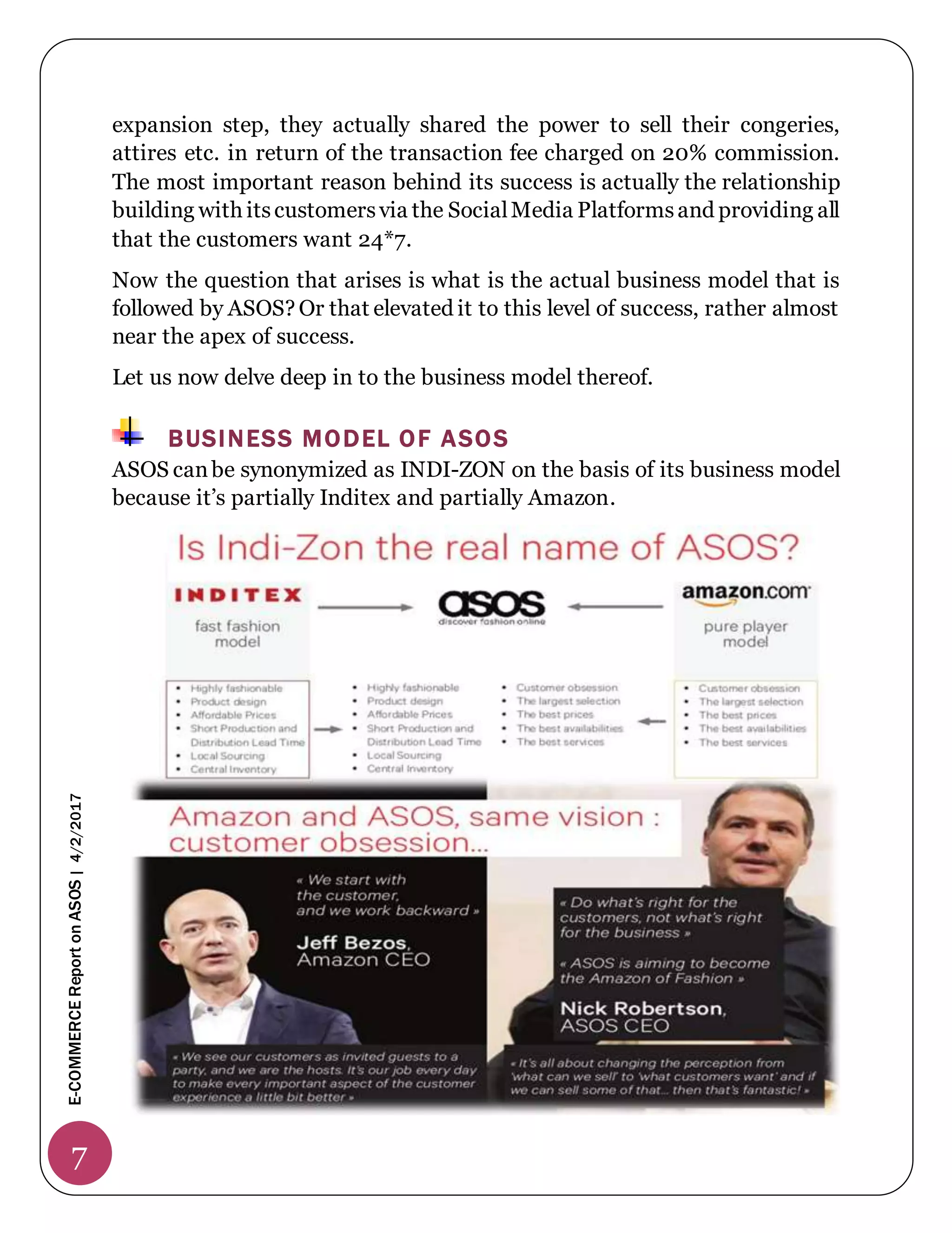 E-BUSINESS MODEL OF ASOS