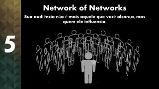 Network of Networks
Sua audiência não é mais aquele que você alcança, mas
quem ele influencia.
5
 