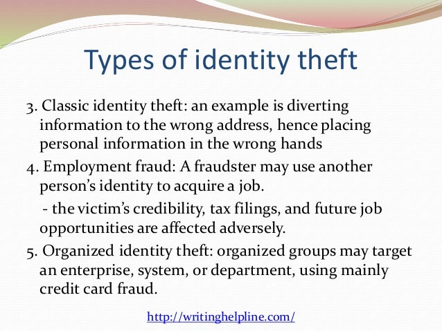 Essay on identity theft