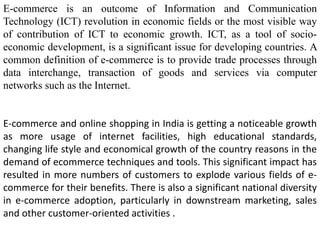 E commerce in india challenges & opportunities | PPTX