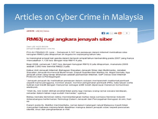 Articles on Cyber Crime in Malaysia
 