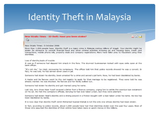 Identity Theft in Malaysia
 