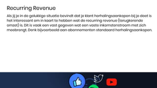 Recurring Revenue
Als jij je in de gelukkige situatie bevindt dat je klant herhalingsaankopen bij je doet is
het interessa...