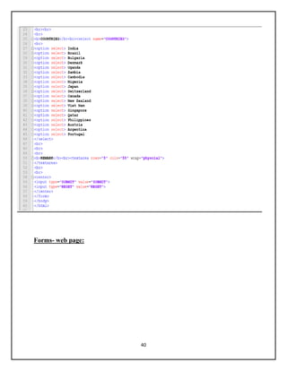 40
Forms- web page:
 