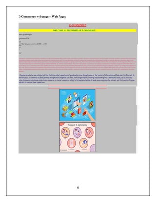 46
E-Commerce web page – Web Page:
 