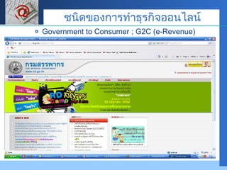Government to Consumer ; G2C (e-Revenue) ชนิดของการทำธุรกิจออนไลน์ 