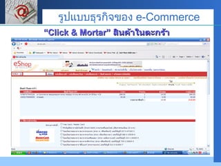 “ Click & Mortar”  สินค้าในตะกร้า รูปแบบธุรกิจของ  e-Commerce 