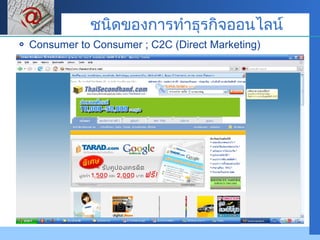 Consumer to Consumer ; C2C (Direct Marketing) ชนิดของการทำธุรกิจออนไลน์ 