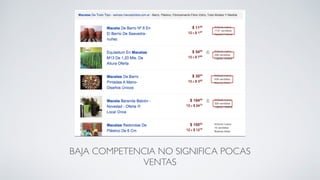 BAJA COMPETENCIA NO SIGNIFICA POCAS
VENTAS
 
