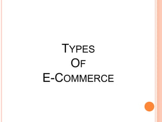 TYPES
OF
E-COMMERCE
 