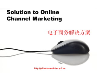 Solution to Online Channel Marketing 电子商务解决方案 http://chinesemedicine.yo2.cn 
