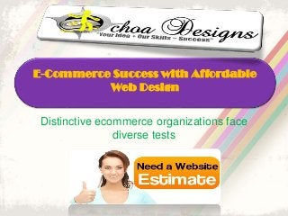 Distinctive ecommerce organizations face
diverse tests
E-Commerce Success with Affordable
Web Design
 