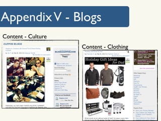 Appendix V - Blogs
Content - Culture
                    Content - Clothing
 