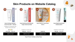 Skin Products on Website Catalog
Kaya Product Catalog Landing Page
 