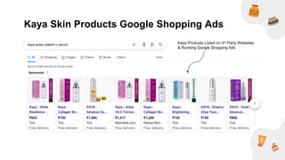 Kaya Skin Products Google Shopping Ads
Kaya Products Listed on 3rd Party Websites
& Running Google Shopping Ads
 