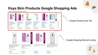 Kaya Skin Products Google Shopping Ads
Google Shopping Ads Tab
Google Shopping Merchant Listing
 