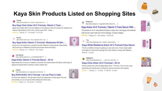 Kaya Skin Products Listed on Shopping Sites
 