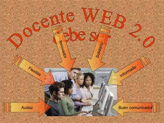 Docente WEB 2.0 debe ser Solidario Flexible Buen comunicador Audaz Innovador Informado 