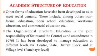 ACADEMIC STRUCTURE OF EDUCATION


 