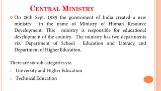 CENTRAL MINISTRY

 