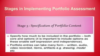 Stages in Implementing Portfolio Assessment
 
