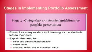 Stages in Implementing Portfolio Assessment
 