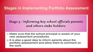 Stages in Implementing Portfolio Assessment
 