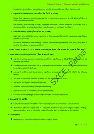 Research problem and its identification, its source, statement of a ...