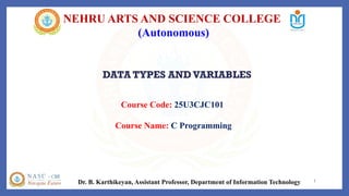 E- Content Data Types and variables C Programming - 2.pptx