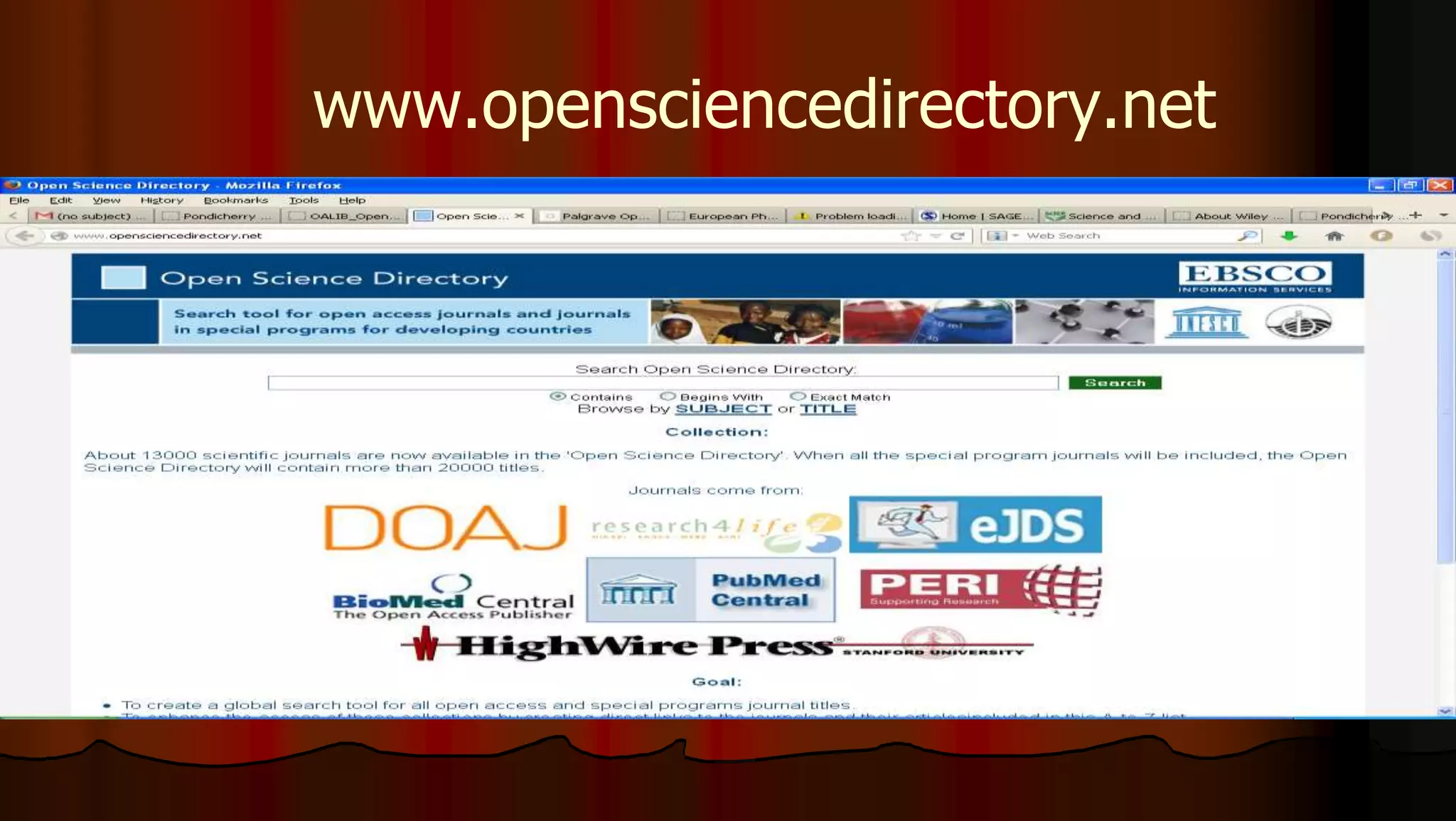 www.opensciencedirectory.net
 