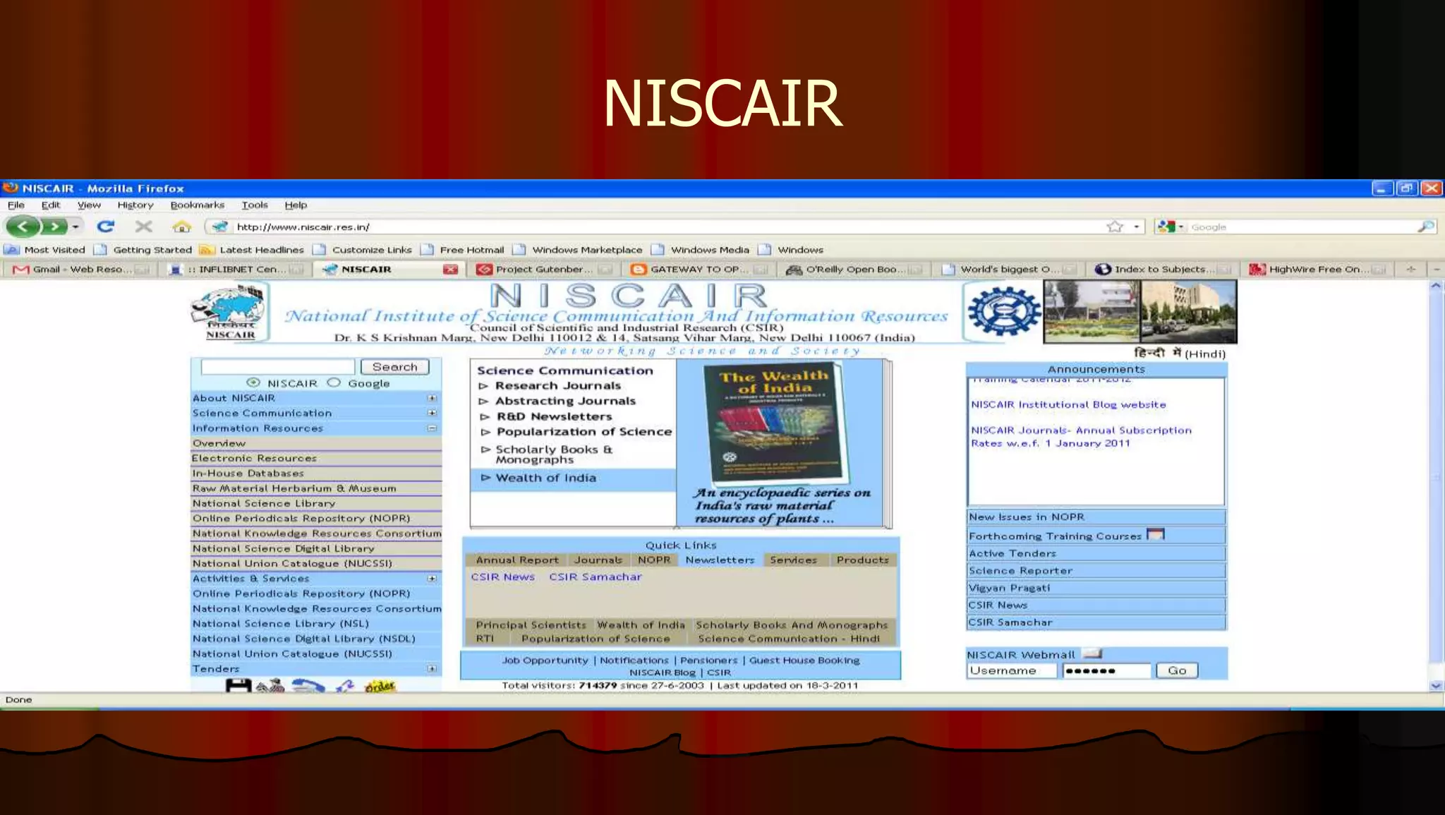 NISCAIR
 