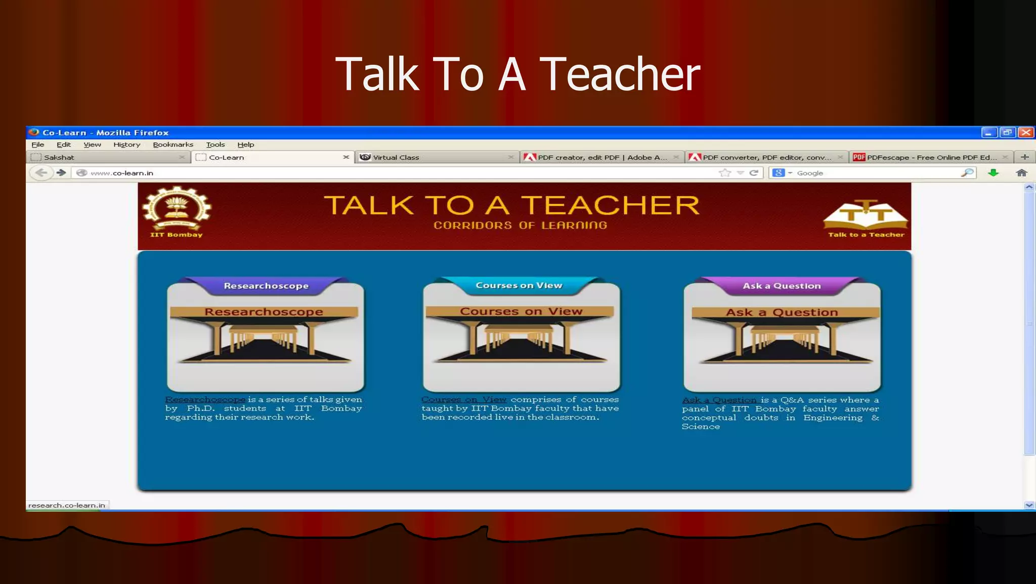 Talk To A Teacher
 