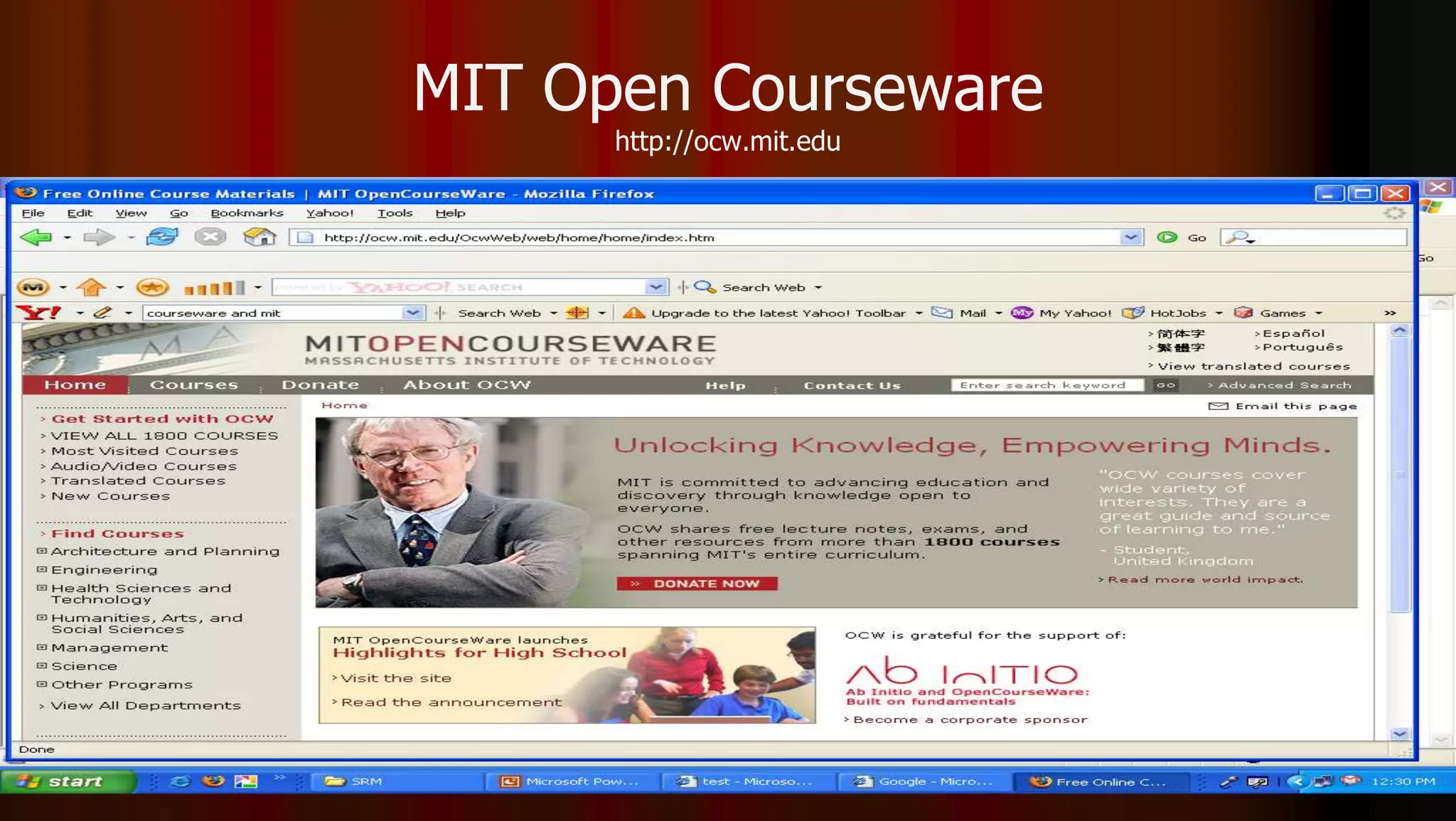 MIT Open Courseware
http://ocw.mit.edu
 