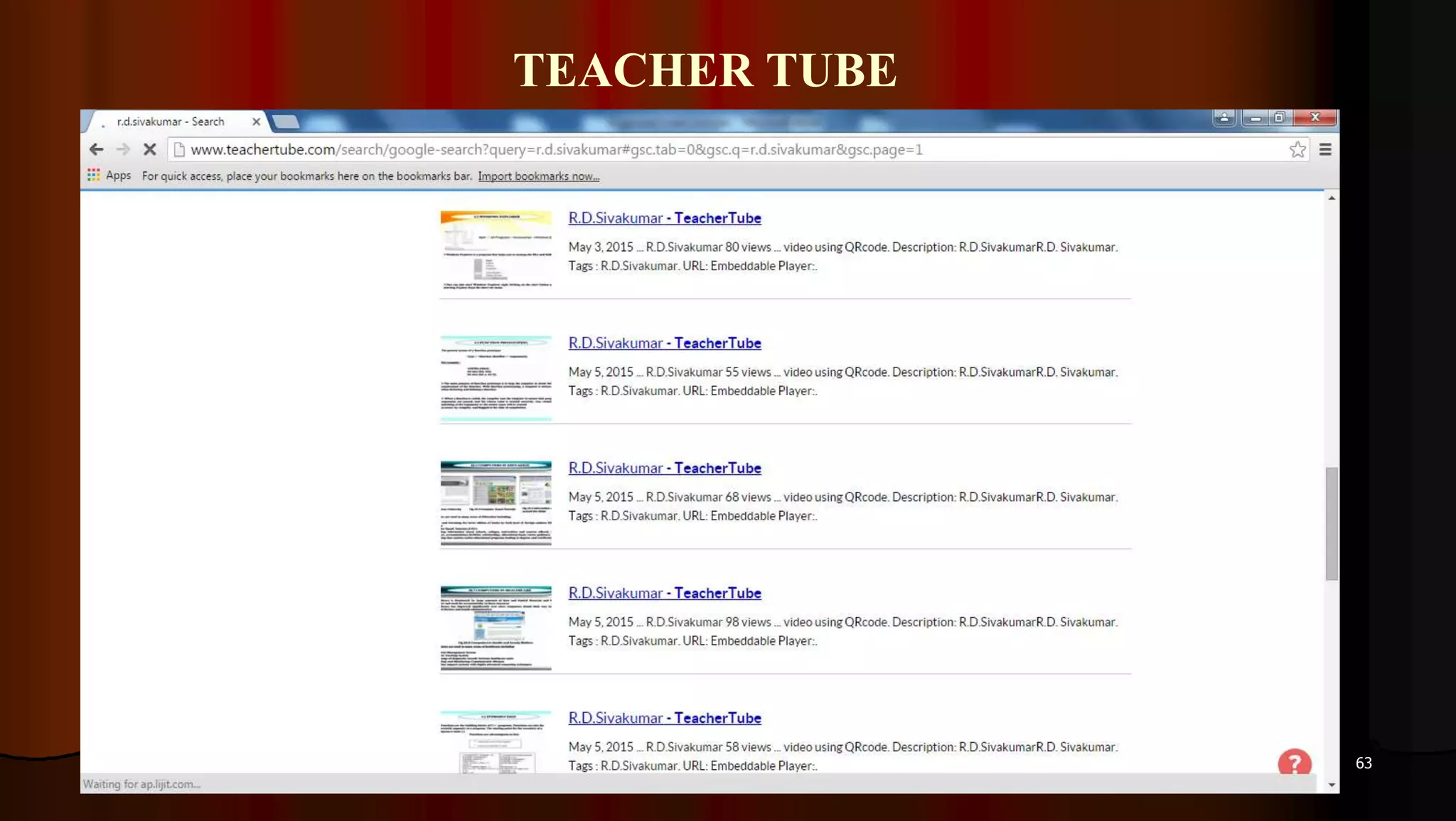 TEACHER TUBE
63
 