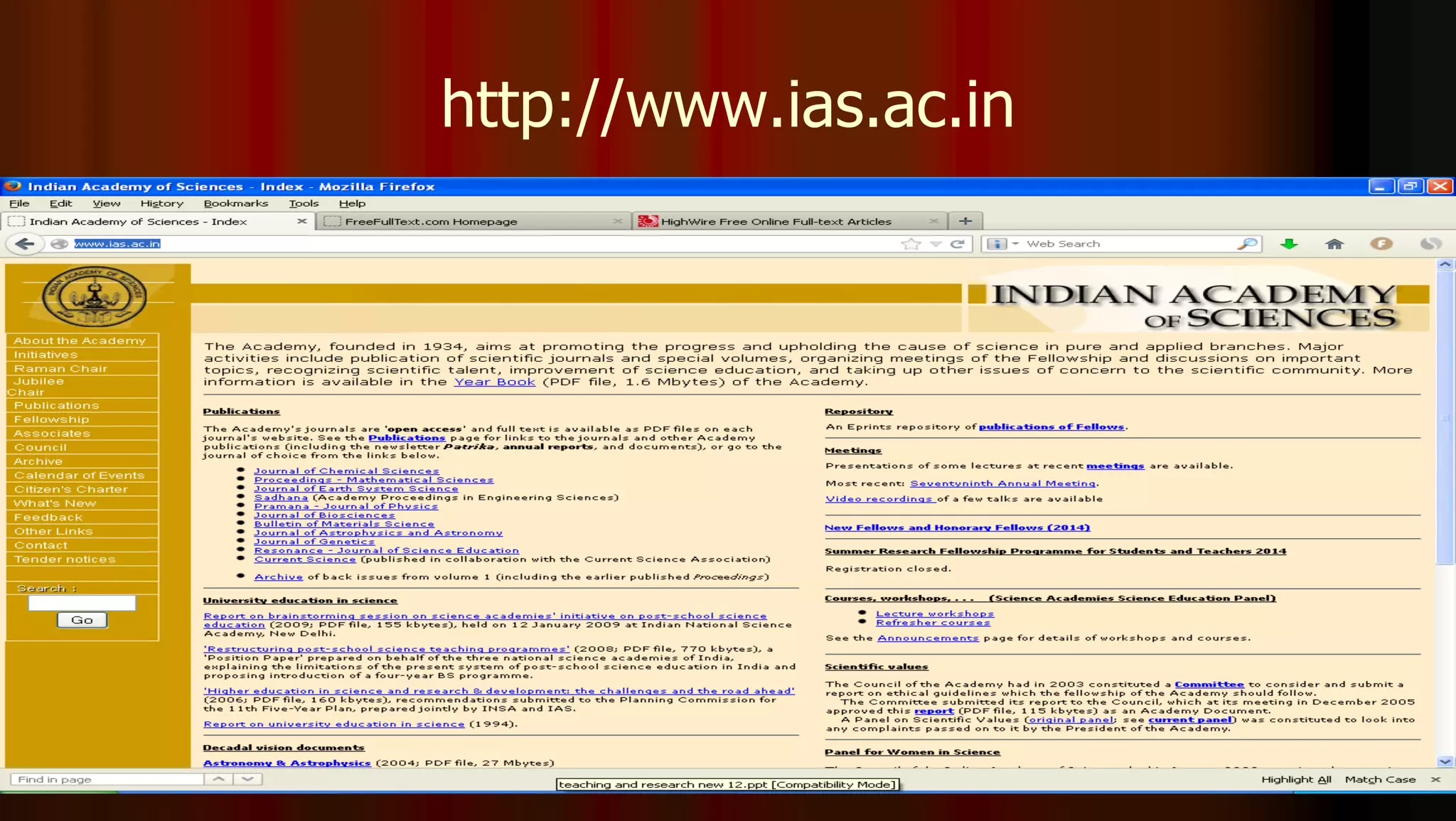 http://www.ias.ac.in
 