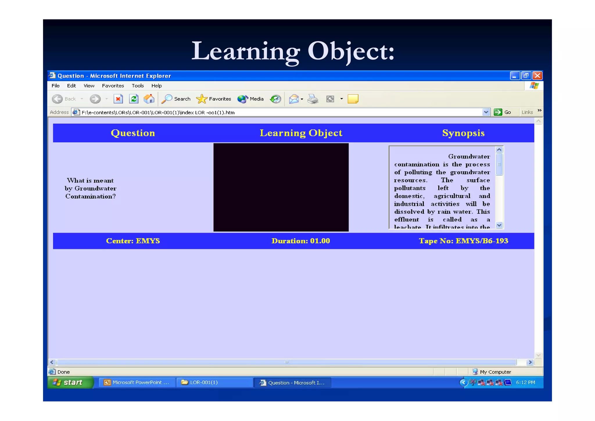 Learning Object:Learning Object:
 