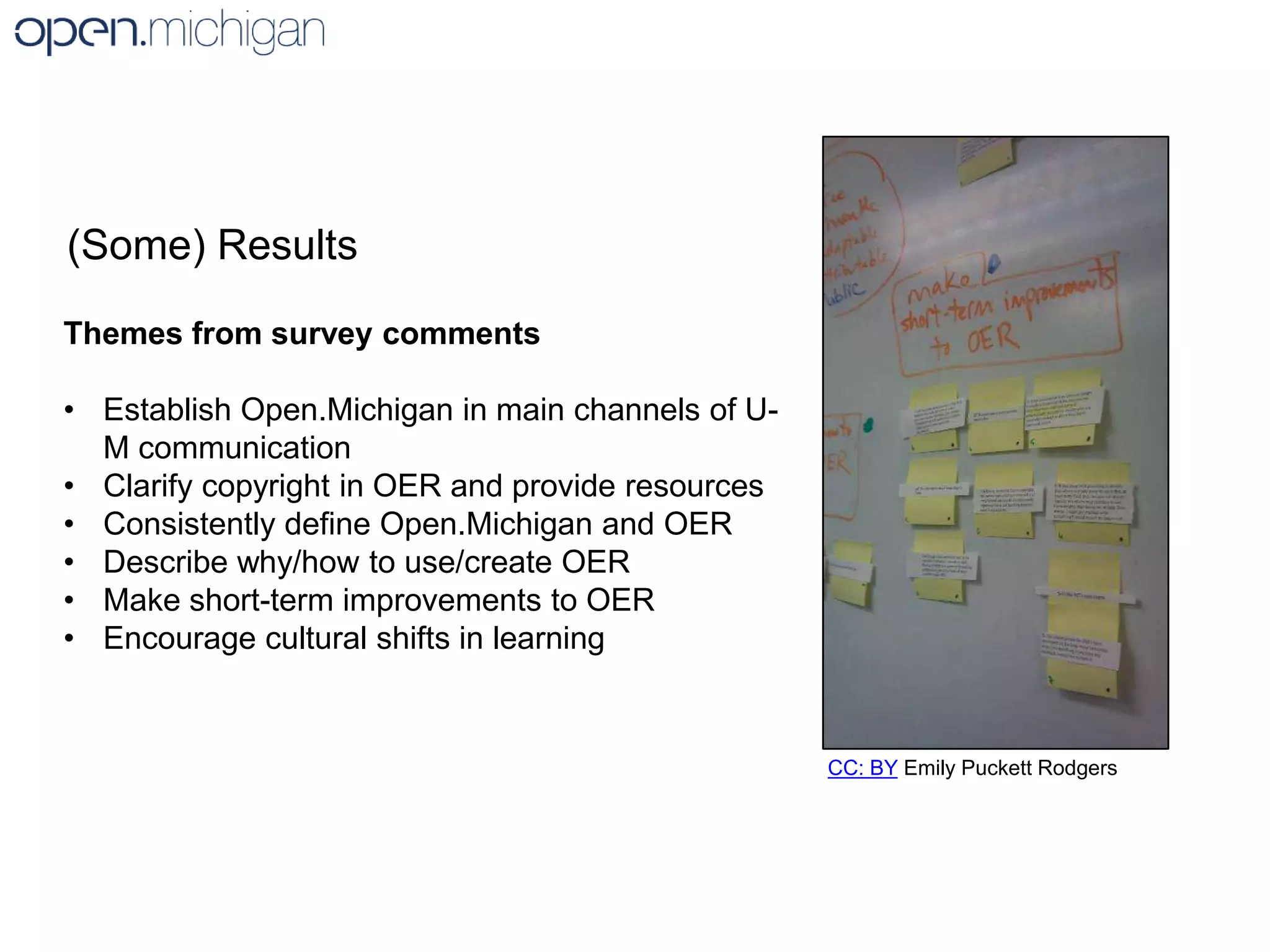 From the Vision document Measurable ActivitiesBuilding communities of OER producers and users