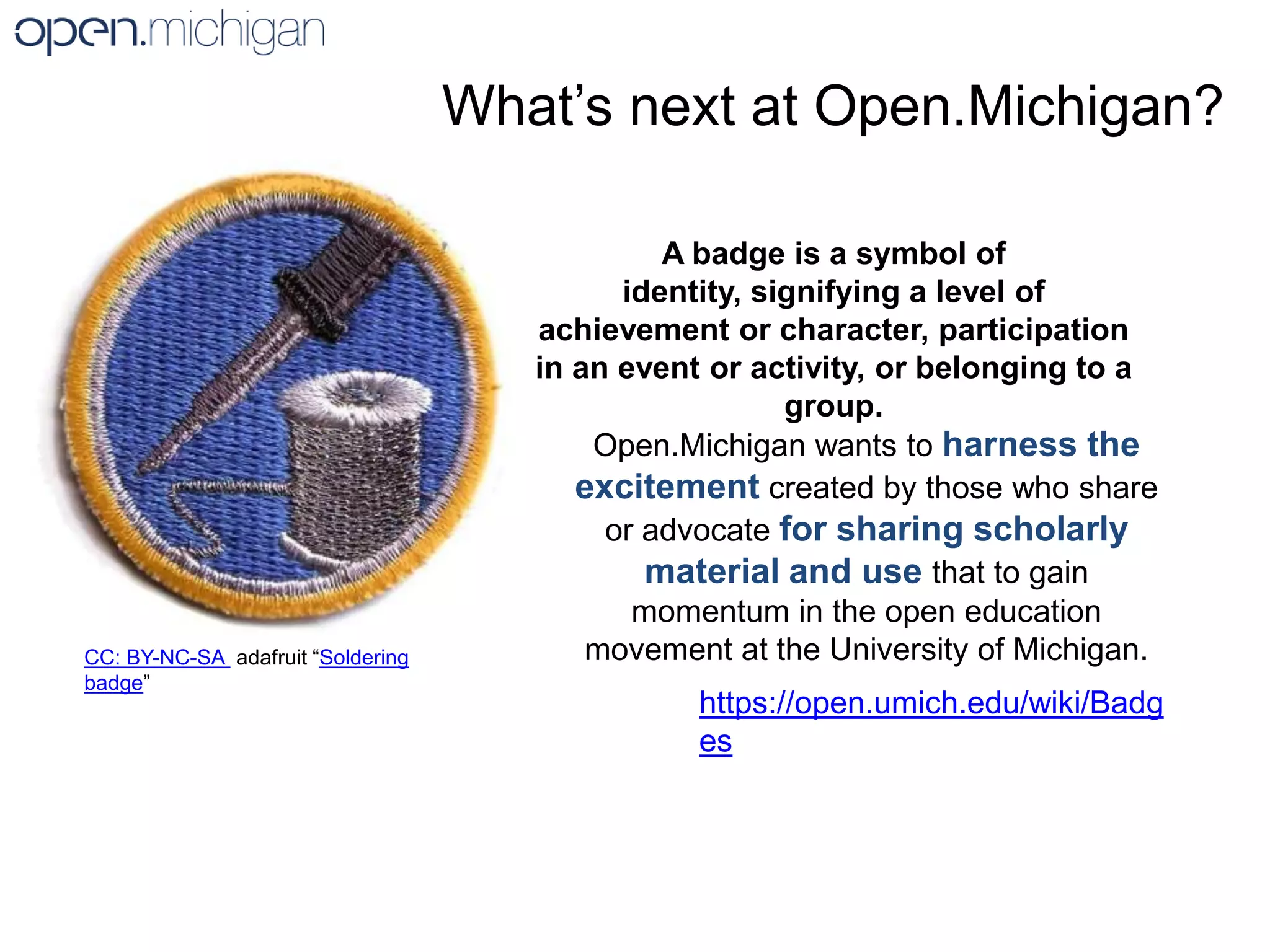 Development of Processes and Software to support OER production and publishingFrom the Evaluation planGuiding ObjectivesHow and Why is our OER being used? 
