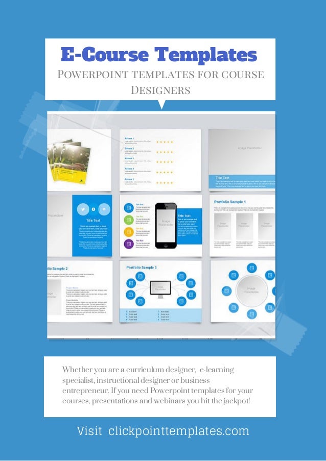 E course Powerpoint Templates for Online Course Designers