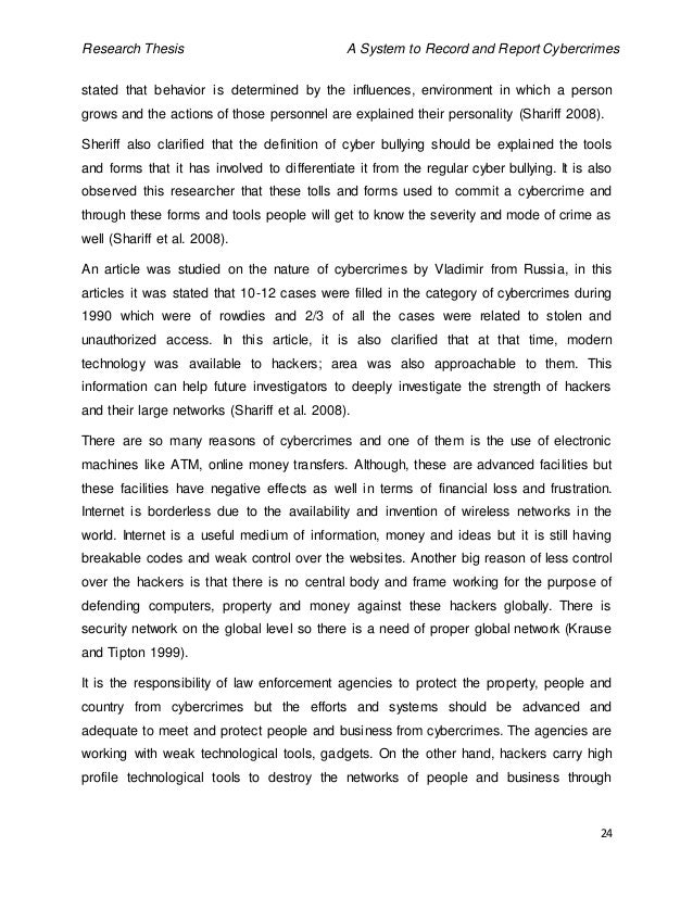Cyber crime dissertation