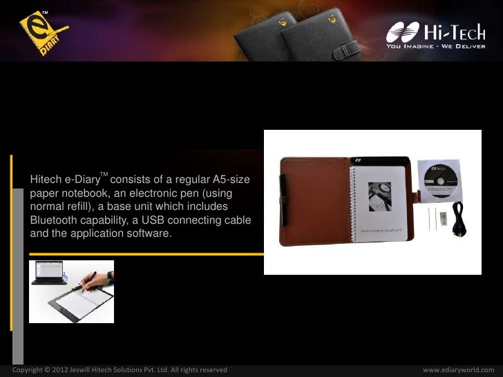 eDiary Electronic Diary eDiary World Bluetooth eDiary