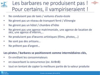 • Peu+de+commerces+ne+sont+(seront)+pas+touchés+par+
l’e7commerce
# Même,les,magasins,de,chaussures,;3)
# Surtout,les,hypermarchés,,
galeries,commerciales,
et,outlets
# Sauf,les,magasins,de,proximité,,les,services,à,la,personne
# Opportunités,pour,:
$ le,commerce,spécialisé
$ Les,artisans
• Emergence+du+« consommacteur »+
(partage+son+avis,…)
Bilan&de&cette&2e&marée
° @' retis'''''
www.retis.be EXPOSÉ INTRODUCTIF "EAECONOMY"' A (C)'D.'JACOB'(2016)
 