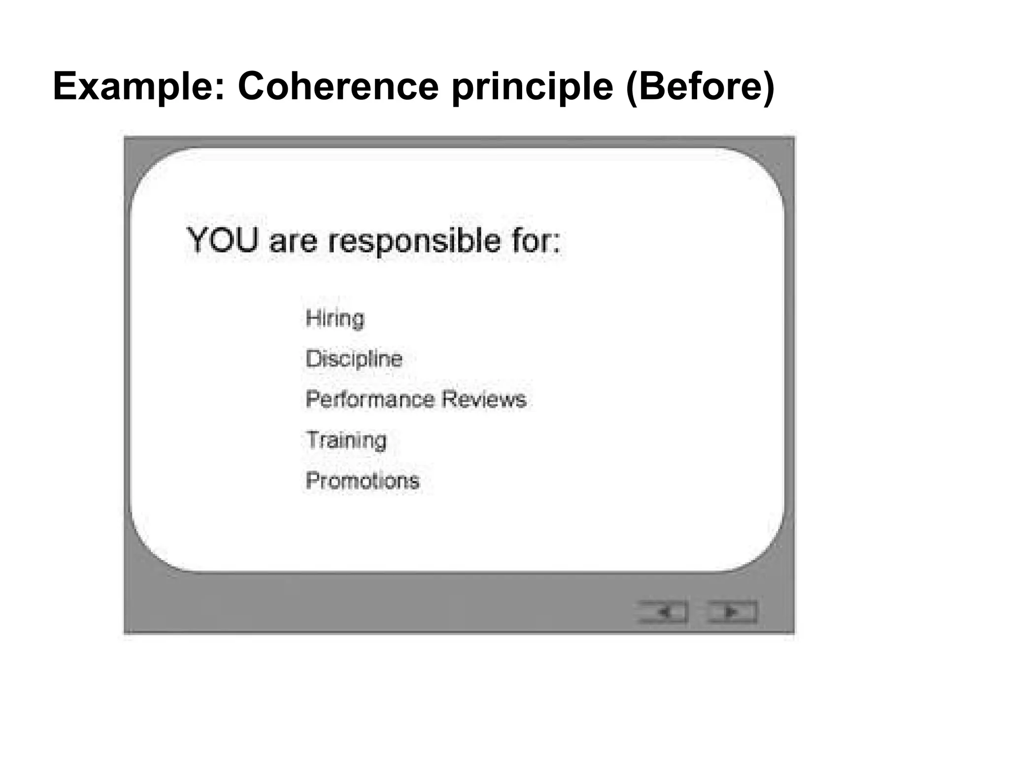 Example:  Coherence principle (Before) 