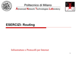 ESERCIZI: Routing  Infrastrutture e Protocolli per Internet 