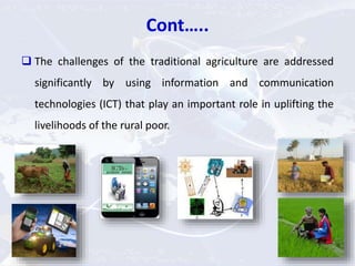 ICT Enabled Agriculture Transforming - Initiatives for Agriculture and ...