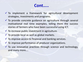 ICT Enabled Agriculture Transforming - Initiatives for Agriculture and ...
