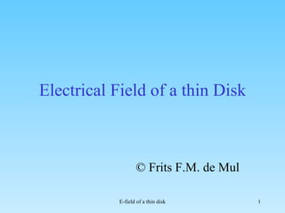 Electrical Field of a thin Disk © Frits F.M. de Mul 