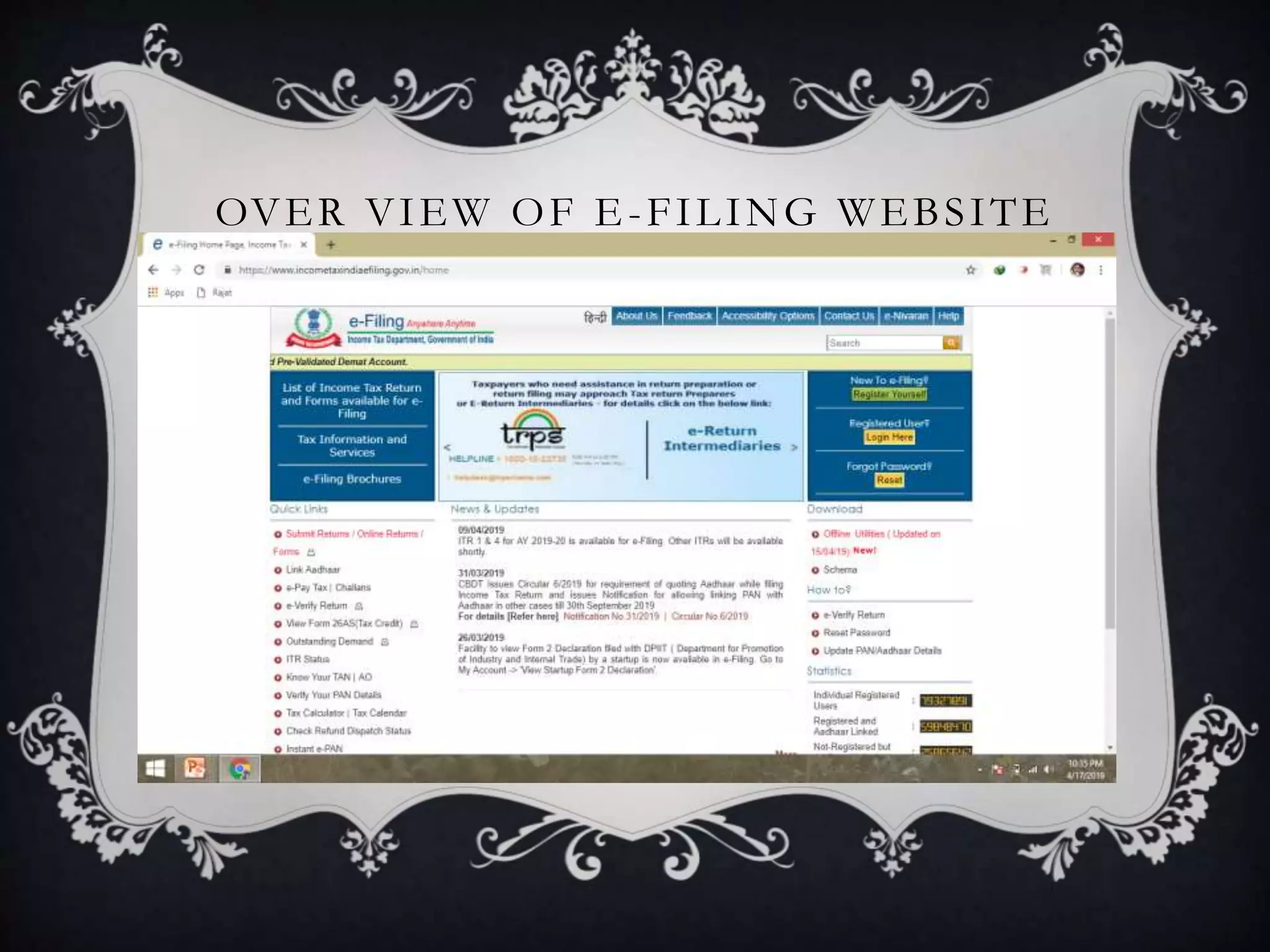 Presentation on E filing process | PPTX